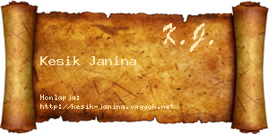 Kesik Janina névjegykártya